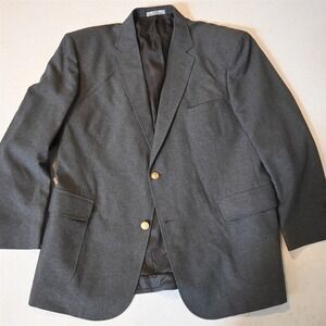 David Taylor 46R Gray Gold Button Mens Blazer Suit Jacket Sport Coat